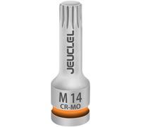 JEUCLEL M14 Douille triple carrée cannelée à impact 14 mm métrique 1/2", triple douille carrée en acier Cr-Mo pour tournevis à percussion ou à cliquet