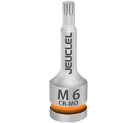 JEUCLEL M6 Triple douille carrée cannelée à impact, 6 mm métrique 1,27 cm, triple douille carrée en acier Cr-Mo, adaptateur de douille pour tournevis à percussion ou cliquets