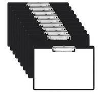 JEUIHAU Lot de 10 porte-blocs A4 en plastique noir pour bureau | Porte-documents en polypropylène, léger, facile à nettoyer, prise en main, idéal pour le travail de bureau, le bureau