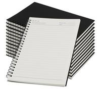 JEUIHAU Lot de 12 carnets à spirale A5 avec couverture en papier kraft noir, 100 pages/50 feuilles pour étudiants, bureau, fournitures scolaires