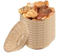 JEUIHAU Lot de 12 petits paniers à pain ovales en bambou naturel tissé pour le pain, les fruits et les collations, 17,8 x 14,9 cm