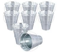 JEUIHAU Lot de 8 mini seaux en métal avec poignée, 11,4 cm, petits seaux de service pour fêtes, collations, bonbons, petites plantes et décoration