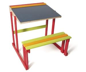 Jeujura - 8860-Tableau en Bois-Bureau d' Ecolier en Bois