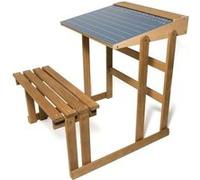 JEUJURA Bureau D'Ecolier En Bois - Teinté Chene Hauteur 60 cms Rose G