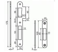 Jeux de gâches plates pour serrure 3 points Trilogia® II MÉTALUX