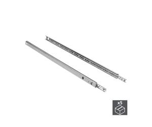 Jeux de glissières de tiroir - EMUCA - Roulement à billes - Hauteur 17mm - Coulissement partiel - Zingué