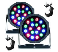 Jeux de lumière 2 Projecteurs SONO DJ Lumière PAR à LED 18x1W RGB - PARTY-PAR181 + 2 Crochets de fixation pour Portique