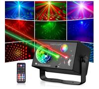 Jeux de lumière disco 3-en-1 - VETOBIOL - Contrôle par musique et vocal - 72 motifs lumineux - 7 couleurs RGB