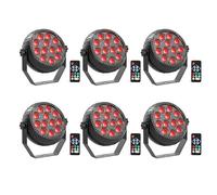 Jeux de Lumiere DJ 72W - UKING Lumières de Fête 12 LED RGBW - Projecteurs PAR Rechargeables Sans Fil - Pack de 6