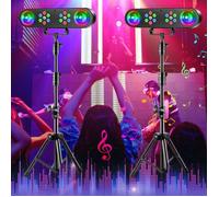 Jeux de Lumière DJ JAJALUYA - 2 Boules Disco + 14 LEDs, Télécommande, Support Amovible pour Fêtes - 2PCS