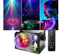 Jeux de Lumiere et Fête 3-en-1,Contrôle par Musique,Lumière Disco avec Stroboscope,LED RVB,Effet Boule Disco pour Fêtes,Clubs,Noël