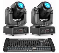 Jeux de lumiere U'king - 120W RGBW LED Lyre Gobo Beam - Pour DJ Party Disco Avec Console 384 Canaux - Noir Pack de 2