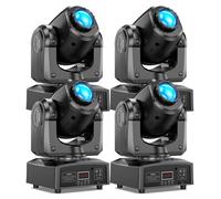Jeux de lumiere U'king - 120W RGBW LED Lyre Gobo Beam - Pour DJ Party Disco - Noir Pack de 4