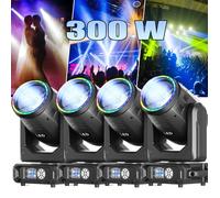Jeux de Lumiere -UKING- 300W Lyre LED RGBW DMX Gobo Beam+ étui, prisme, gobos, couleurs, DJ, spectacle -Pack de 1