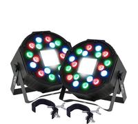 Jeux de lumières 2 PROJECTEURs PAR Party Sound & Light PARTY-PAR-STROBE, DMX 18LED AVEC Stroboscope 36 LED, Etriers, 2 crochets