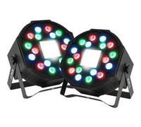 Jeux de lumières 2 PROJECTEURs PAR Party Sound & Light PARTY-PAR-STROBE - DMX A 18LED AVEC Stroboscope 36 LED, Etrier