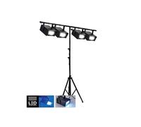 Jeux de lumières - - 4 Mini Stroboscopes 20W à LEDs avec Portique DJ Light