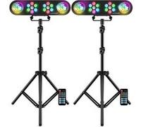Jeux de lumières, LyteQuest, 2 Packs RAINBOW, Portiques, 2 PAR 14 LEDS de 1W, 2 LED Ball RVB 3W, Mode Audio, Auto, Télécommandes