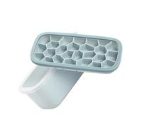JEWEDECO 1ensemble Moule à Glaçons Silicone avec Couvercle Moules à Glace Maison Réutilisables Silicone Alimentaire Anti-odeurs pour Congélateur et Stockage Alimentaire Set Complet Bleu