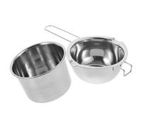 JEWEDECO 2 Pièces Brûleurs à Cire Fondue en Acier Inoxydable Long Manche, Pot à Fondre la Cire pour Kit de Bougie Diy, Usage Familial et Artisanal