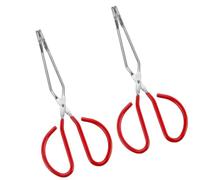 JEWEDECO 2 Pièces Pince Anti-brûlure en Acier Inoxydable Design Antidérapant et Longue Taille pour Barbecue, la Cuisine et Salade, Outil Pratique et Résistant la Chaleur