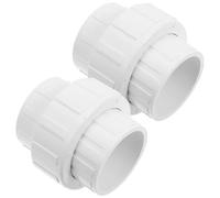 JEWEDECO 2 Pièces Raccord Piscine 50mm en Plastique Blanc Joint Torique Epdm, Raccords de Plomberie Flexibles et Étanches pour Installations D'irrigation et Piscine