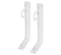 JEWEDECO 2pièces Support de Tringle de Placard Métal Blanc avec Crochets Support Mural Stable et Polyvalent pour Étagère et Rangement Vêtements