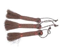 JEWEDECO 3 Pièces Balai à Main Brosse pour Bonsaï et Pot de Fleurs, Fibre de Palmier, Couleur Café, Nettoyage du Jardin Bonsaïs, Présent de Crémaillère