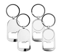 JEWEDECO 4pièces Ouvre-bouteille Porte-clés Métallique Décapsuleur Personnalisé Compact pour Bières Accessoire Pratique pour Maison Bar et Cadeau