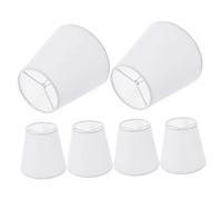 JEWEDECO 6 Pièces Abat-jour Mini en Tissu Blanc Pince, pour Lampe de Chevet et Lampe de Bureau, Structure Stable en Métal, Installation Facile, pour Chambre et Salon
