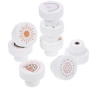 JEWEDECO 8 Pièces Boutons en Bois pour Meubles, Poignées de Commode Élégantes avec Vis, Décoration de Meubles Maison, Finition Polie et Forme Cartoon