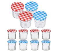 JEWEDECO Bocaux en Verre Haute Transparence 50ml Lot de 12 avec Couvercle Hermétique et Stockage Sécurisé pour Conservation Alimentaire à Usage Domestique