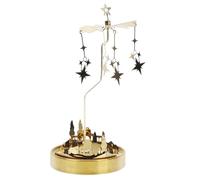 JEWEDECO Bougeoir Rotatif Doré pour Décoration de Table Romantique Porte-Bougie Tournant Créatif pour Fêtes et Ambiances Festives