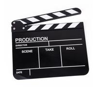 JEWEDECO Clap et Professionnel pour Film et Télévision Lettrage Gravé Noir en Acrylique Solide Boulons Réglables de Cinéma