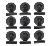 JEWEDECO Clips Magnétiques Noirs pour Accrocher Photos et Notes en Métal Lot de 10 Surface Polie Tableau ou Réfrigérateur