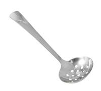 JEWEDECO Cuillère à Fondue Chaude en Acier Inoxydable 304, Manche Long Robuste, Design Forgé Monobloc, Passoire à Soupe Ronde Cuisine et Service