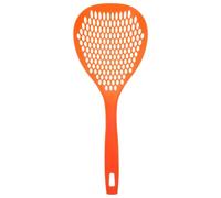 JEWEDECO Cuillère Écumoire Cuisine en Plastique Orange avec Grosse Passoire, Manche Long et Design Épais pour Récupération Facile des Aliments et Égouttage