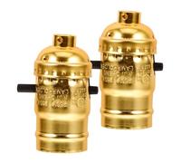 JEWEDECO Douille E26 Pack de 2 Pièces en Aluminium Interrupteur Poussoir, Support de Lampe pour Ampoules LED, Dissipation Thermique Compatible Lampes Domestiques