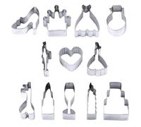 JEWEDECO Emporte-pièces Facile à Utiliser et Réutilisable en Acier Inoxydable Lot de 12 pour Biscuits Thème Mariage pour Pâtisserie Maison