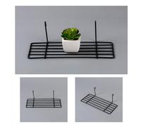 JEWEDECO Étagère à Panneau Quadrillé en Fer Noir Suspendue, Rangement Pratique pour Armoires de Salle de Bain et Placards, Organise Efficacement l'espace