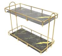JEWEDECO Étagère d'angle en Acier Carbone Noir pour Salle de Bain Organisateur à 2 Niveaux Grosse Capacité, Gain de Place et Facile à Nettoyer, pour Dressing