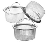 JEWEDECO Fournitures pour évier lot de 3 crépines en acier inoxydable 304, panier filtre pour évier standard, accessoire cuisine pratique pour la collecte des déchets