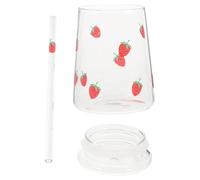 JEWEDECO Gobelet en Verre Transparent avec Couvercle Étanche, Grosse Capacité 600ml, pour Travel et Indoor, pour Sandales Femme Réutilisable