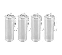 JEWEDECO Infuseur à Thé en Acier Inoxydable 304 Lot de 4 Pièces Filtre à Thé Fin et Solide pour Préparation Accessoire Pratique Argenté