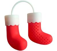 JEWEDECO Infuseur à Thé en Silicone Léger et Portable de Chaussette de Noël Rouge Filtre à Feuilles de Thé pour Fête de Noël et Restaurants Accessoire Créatif