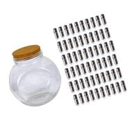 JEWEDECO Kit de Bouteille à Souhaits Résistant à l'usure 199 Capsules en Verre Noir Anneaux Ronds et Papier Multifonctionnel pour Décoration et Présents