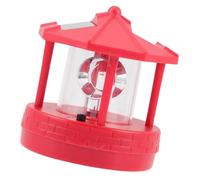 JEWEDECO Lampe Solaire Extérieure Rotative en Plastique Rouge avec Détecteur Crépusculaire pour Espaces Communautaires et Villas, Forme Phare Nautique Unique Facile à Installer