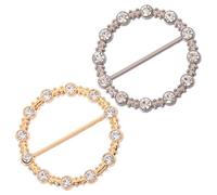 JEWEDECO Lot de 2 Boucles Clip en Alliage de Zinc pour Foulard en Soie et Vêtements, Design Rond Élégant, Accessoire Décoratif pour Usage Professionnel Domicile