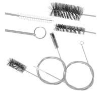 JEWEDECO Lot de 2 Brosses de Nettoyage pour Canalisation avec Poils en Nylon Souple et Tubes Flexibles en Acier Inoxydable, pour Débouchage et Entretien de Pompes à Eau