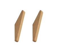 JEWEDECO Lot de 2 Crochets Muraux en Bois Robustes pour Vêtements et Chapeaux, Capacité de Charge Élevée, Style Japonerie Élégant pour Chambre Cuisine